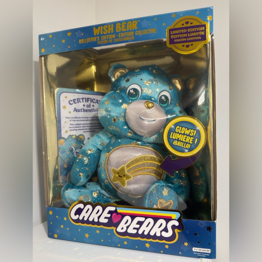 Care Bears Wish Bear Blue and Gold Limited Edition Plush - brand new